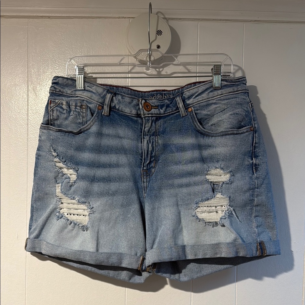 Distressed Edgely Mid Rise Denim Short